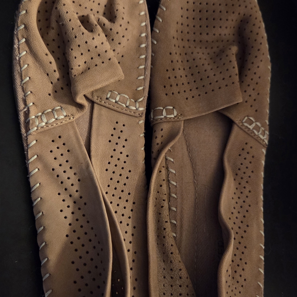 Adam Tucker Tan Perforated Flats